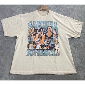 Game Changer Shirt Mens 2XL Sabrina Ionescu WNBA Basketball Tee Oversized Cream